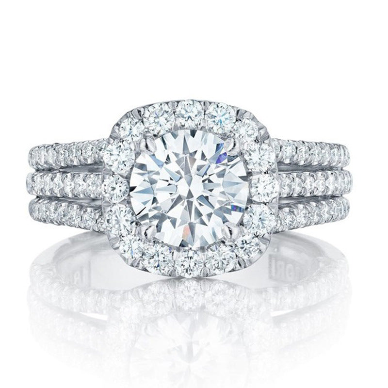 Mode Voll Diamant Zirkon Kupfer Schmuck Eheringe