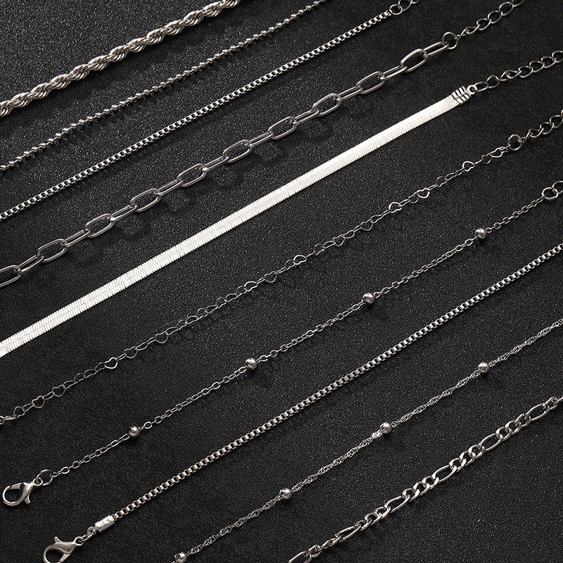 Minimalist Multi-layer Alloy Basic Style Bracelet Suit