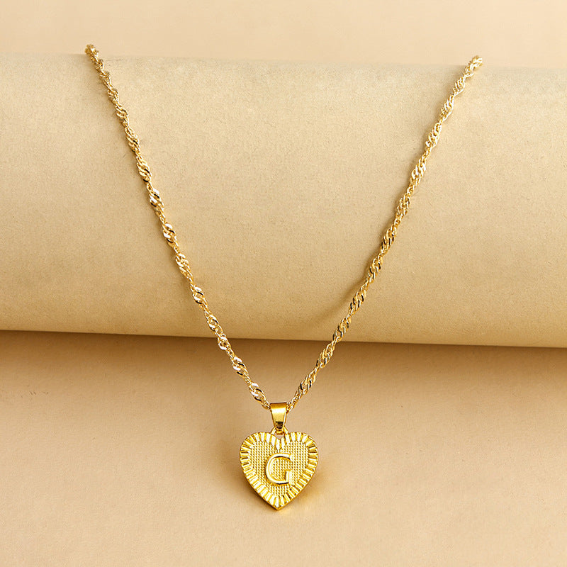 26 English Initial Letter Pendant Necklaces For Women