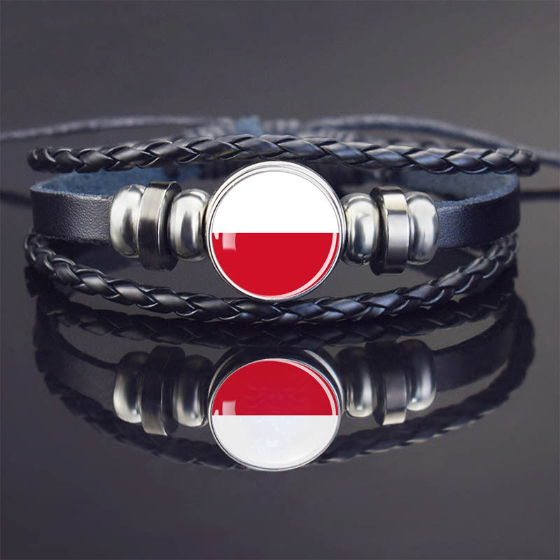 World Flag Bracelet Woven Twisted