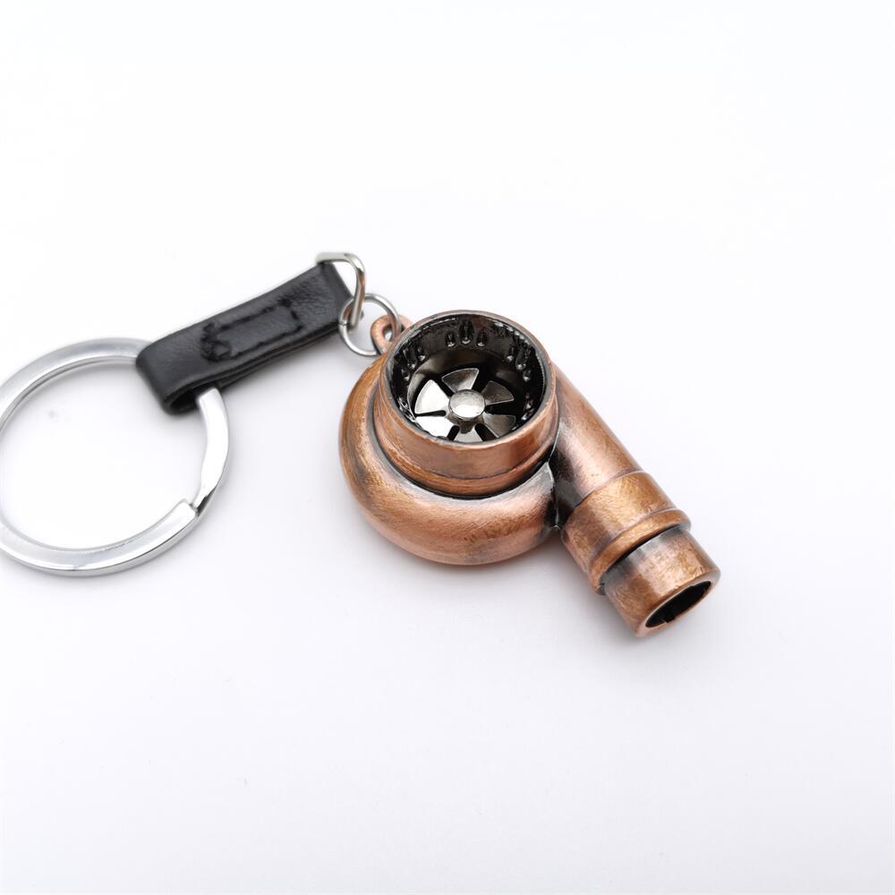 Llaveros de metal de aleación con simulación de silbato de turbo de coche