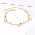 Europäischer und amerikanischer Retro 18K Gold Edelstahl Ornament Damen Schlichte Mode