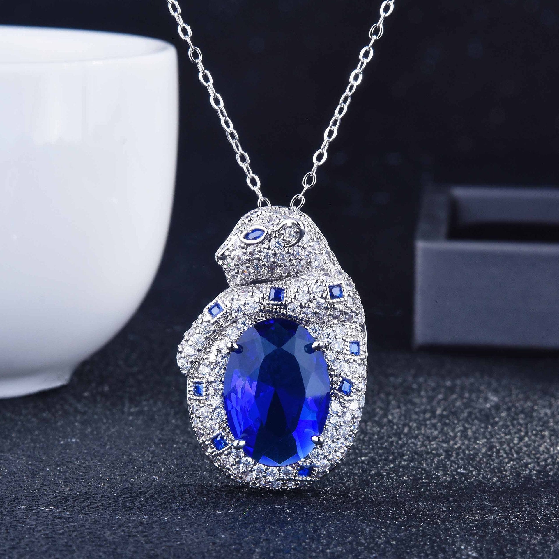 Gaoding Schmuck Royaler Saphir Smaragd Leoparden-Set