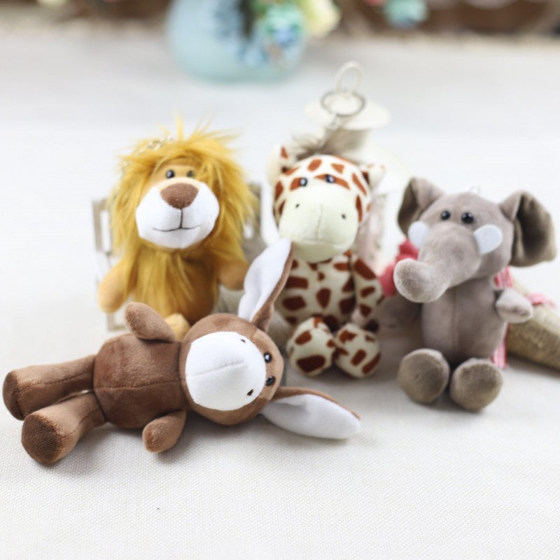 Lindo Colgante de Peluche de Animales Pequeños: León, Jirafa e Hipopótamo