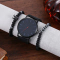 Große Zifferblatt Herren Casual Simple Waage Mattiertes Armband Quarzuhr Krone Armband