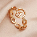 Modeschmuck Retro Hohl Metall Kupfer plattiert Geometrischer Ring