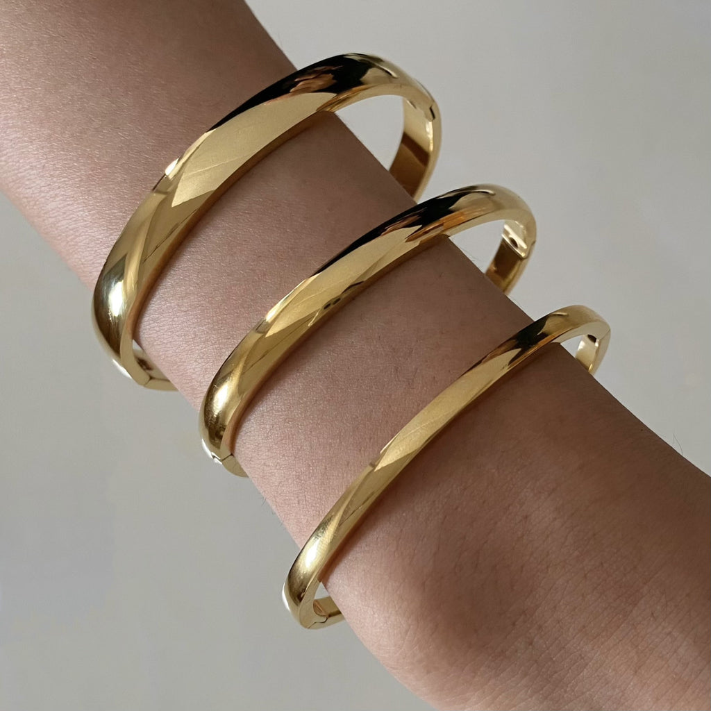 Pulsera Dorada Sencilla de Hebilla Minimalista Retro