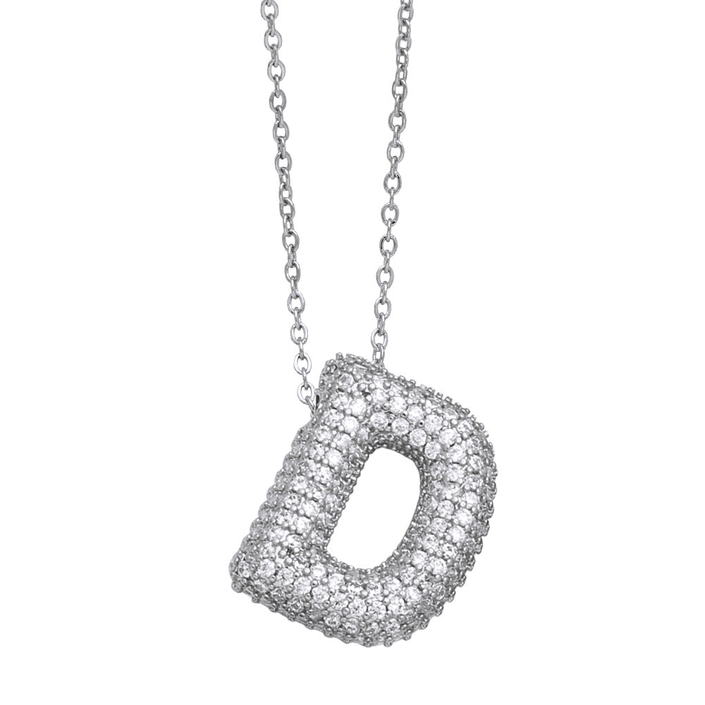 Collar con 26 letras inglesas para mujer con circonitas incrustadas