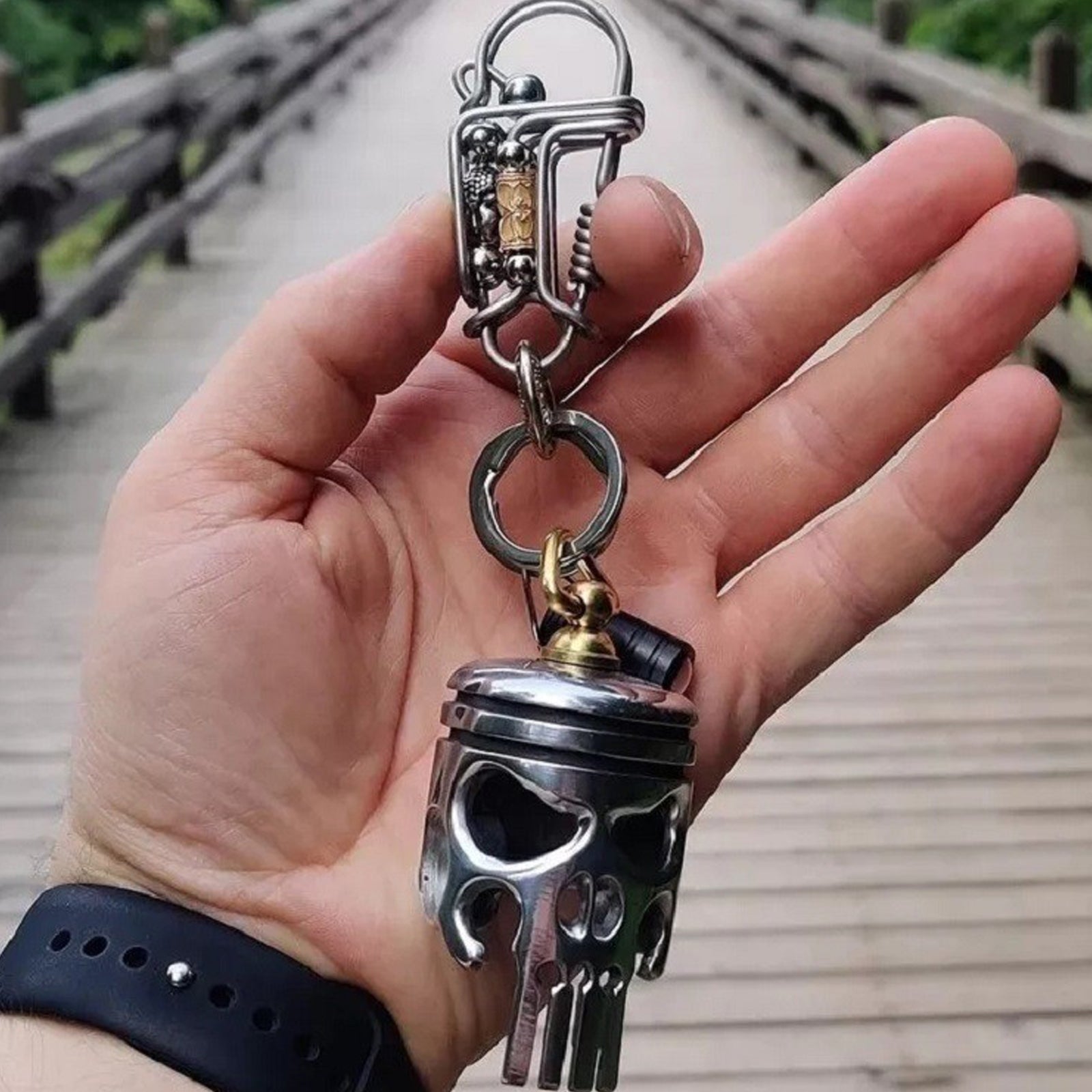 Accesorios creativos de llavero de calavera de aleación