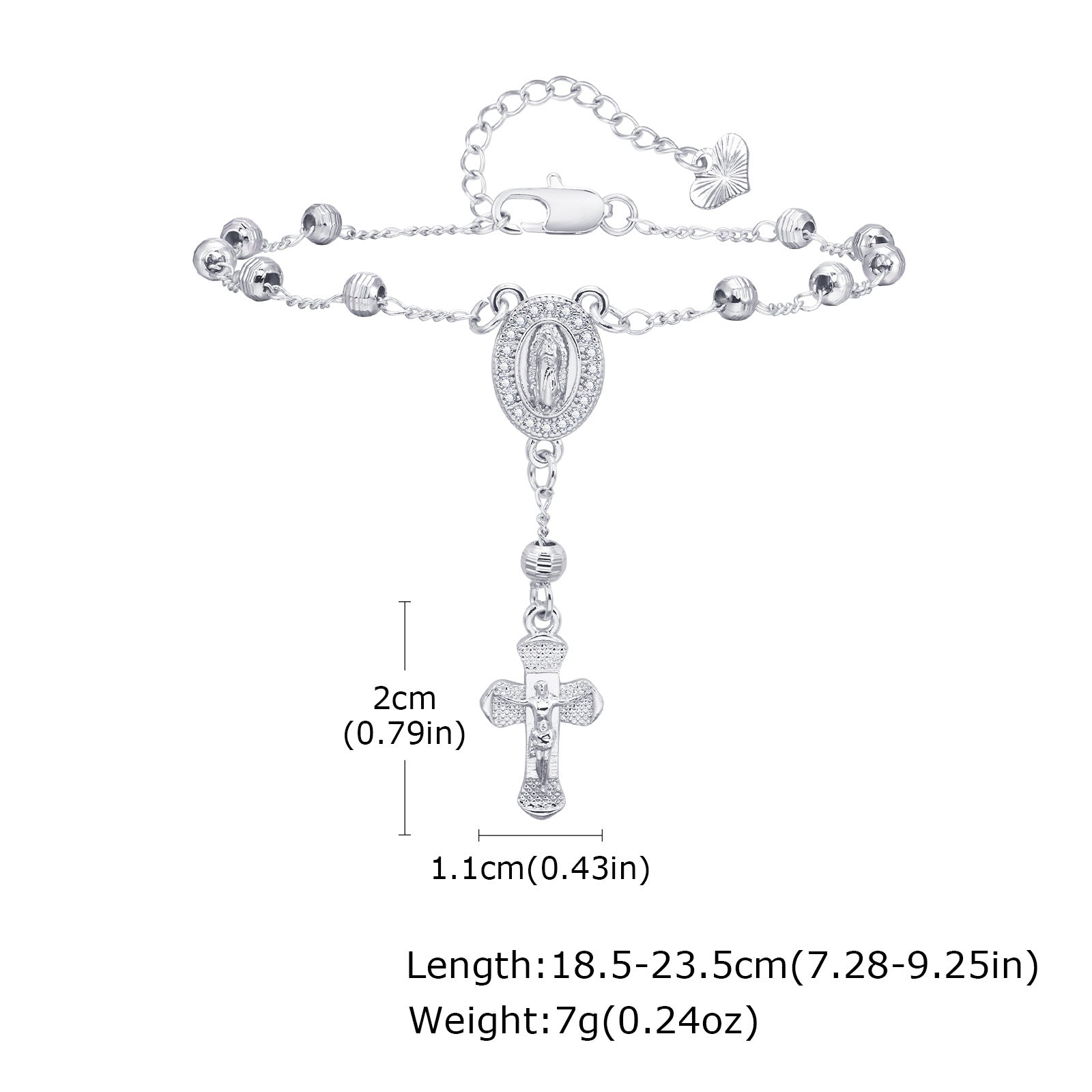 Pearl Oval Lady Cross Bracelet