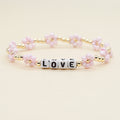 English Letter LOVE Small Rice-shaped Beads Bracelet