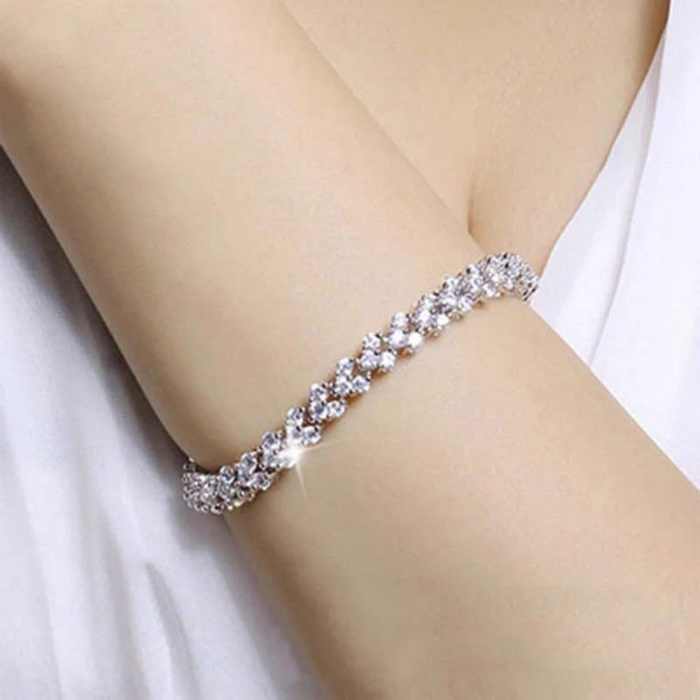 Pulsera de cristal para mujer, chapada en oro, plata y oro rosa, pulsera de terapia magnética, joyería de salud