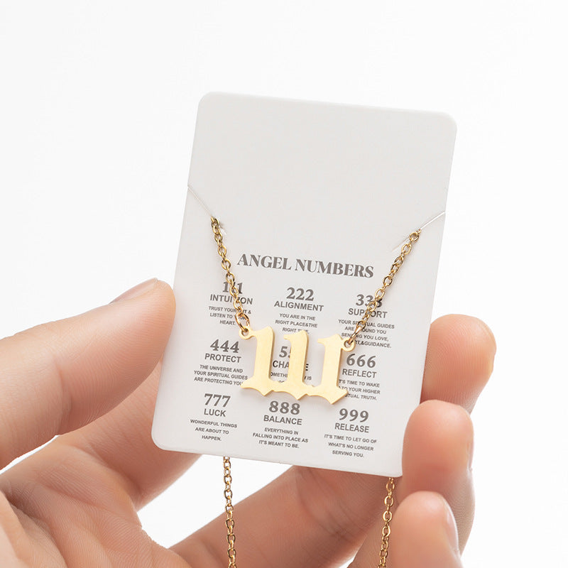 Goldene Engelnummer 111 222 333 444 777 888 Halskette