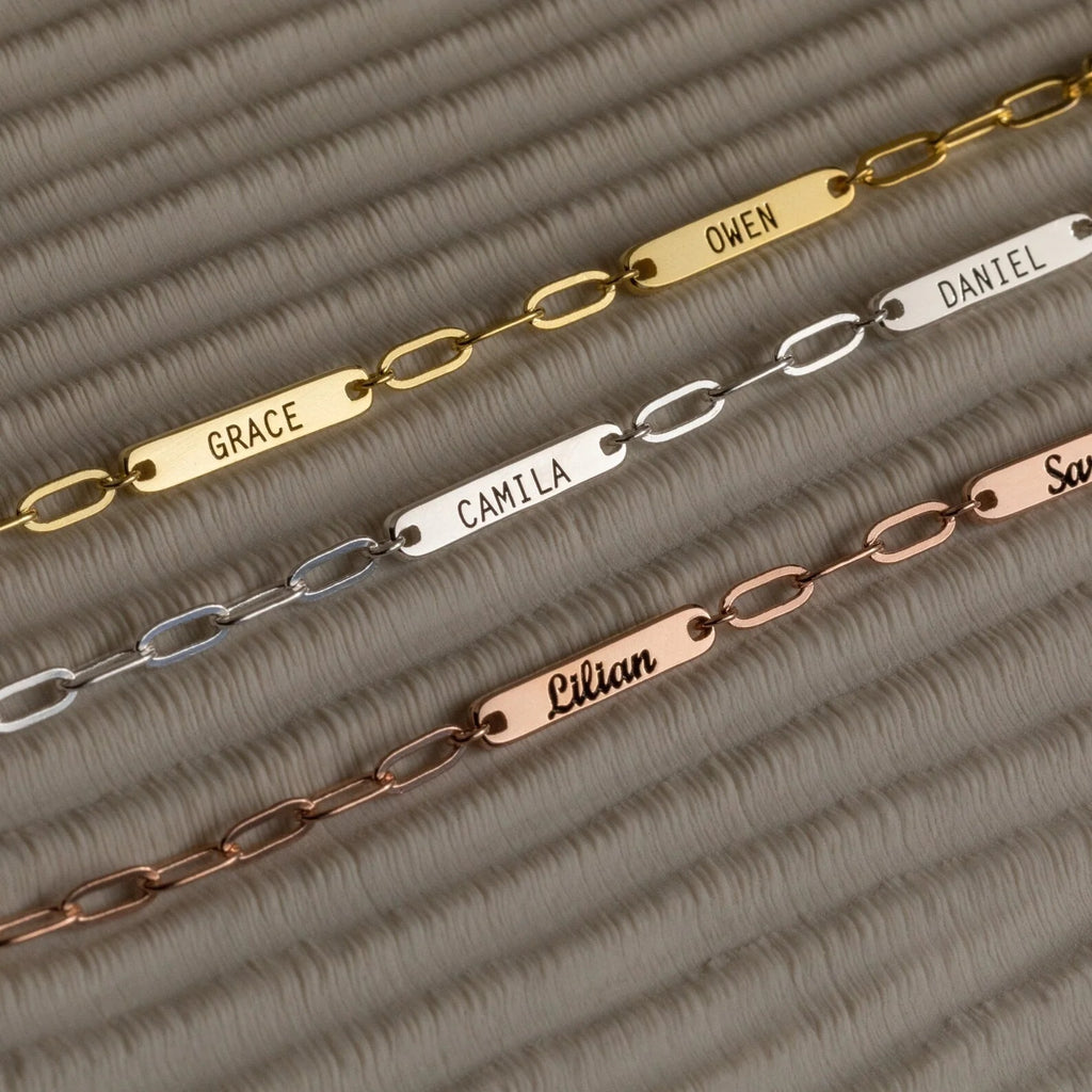 Personalized Tag Name Stainless Steel Rectangular Necklace
