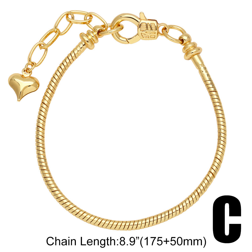 26 Letters Pendant Bracelet Women Gold Plated