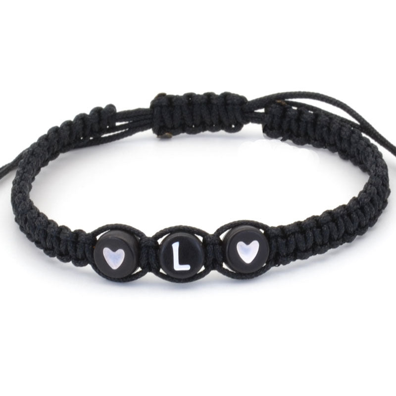 26 English Letters Love Heart Hand Woven Hand Rope