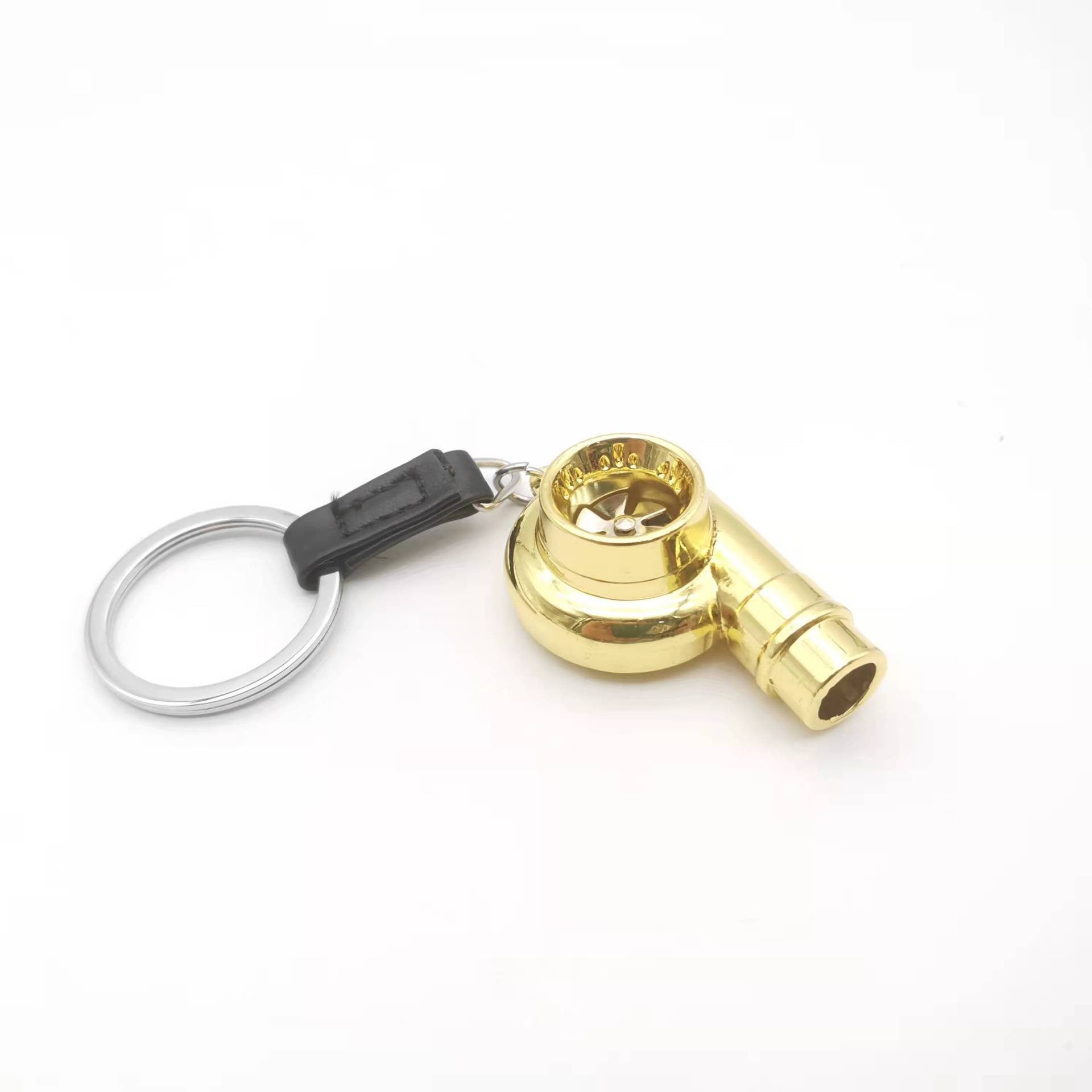 Llaveros de metal de aleación con simulación de silbato de turbo de coche