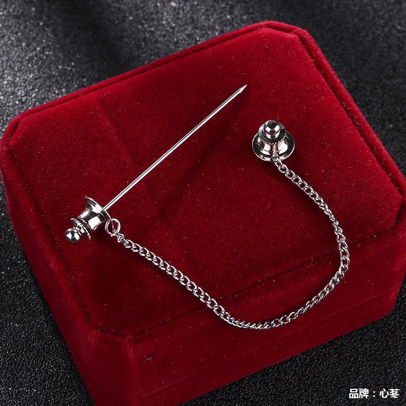 Metallkette Quaste Anstecknadel Herrenhemd Stangenförmige Anstecknadel Anzug Reversnadel Kragenschnalle Accessoires