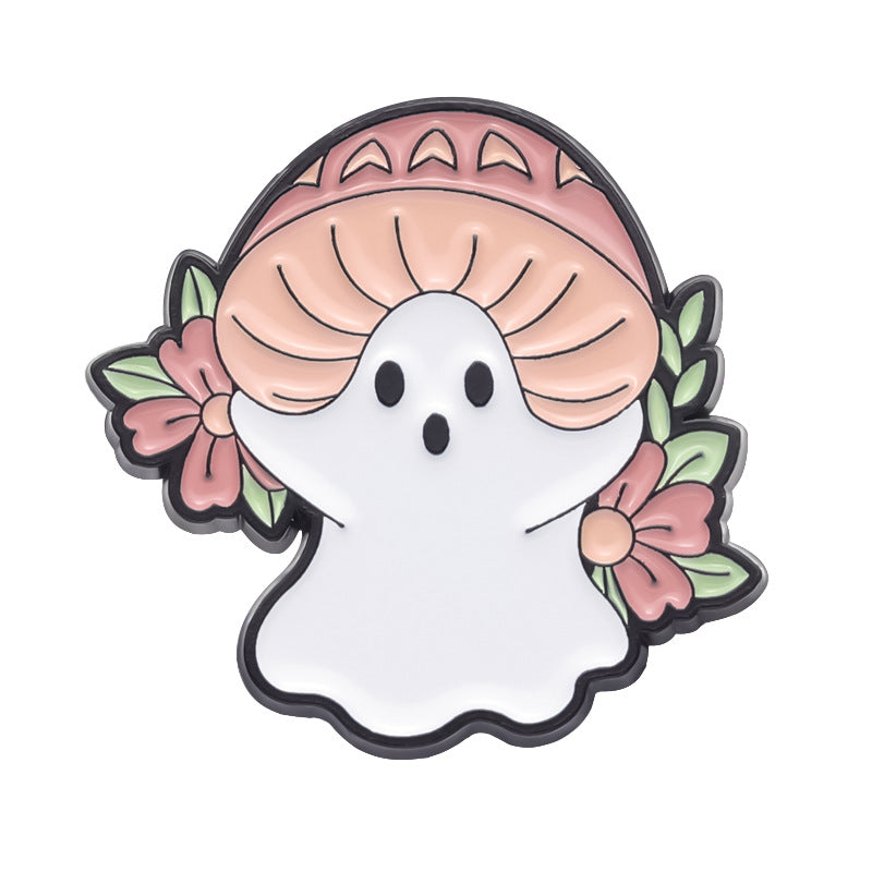 Broche de metal con forma de fantasma bonito de Halloween, accesorios de dibujos animados