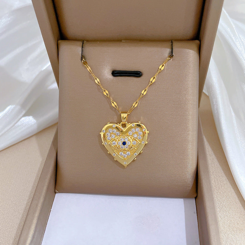 Love Eyes Vollmond Diamant Leichte Luxus Temperament Halskette