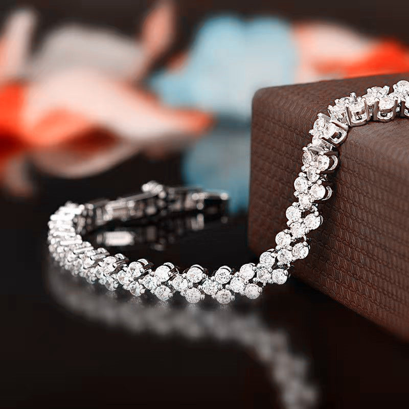Pulsera de cristal para mujer, chapada en oro, plata y oro rosa, pulsera de terapia magnética, joyería de salud