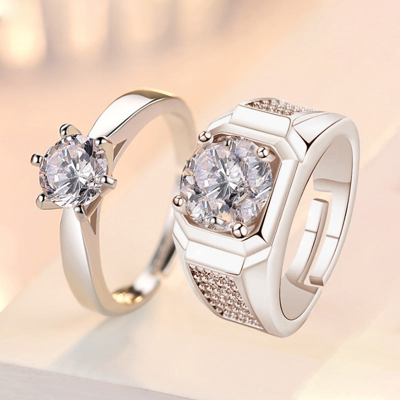 Anillos de apertura Simulación de boda Anillo de diamante