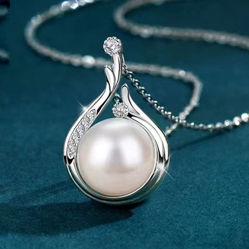 925 Sterling Silver Necklace Temperament Wild Freshwater Pearl