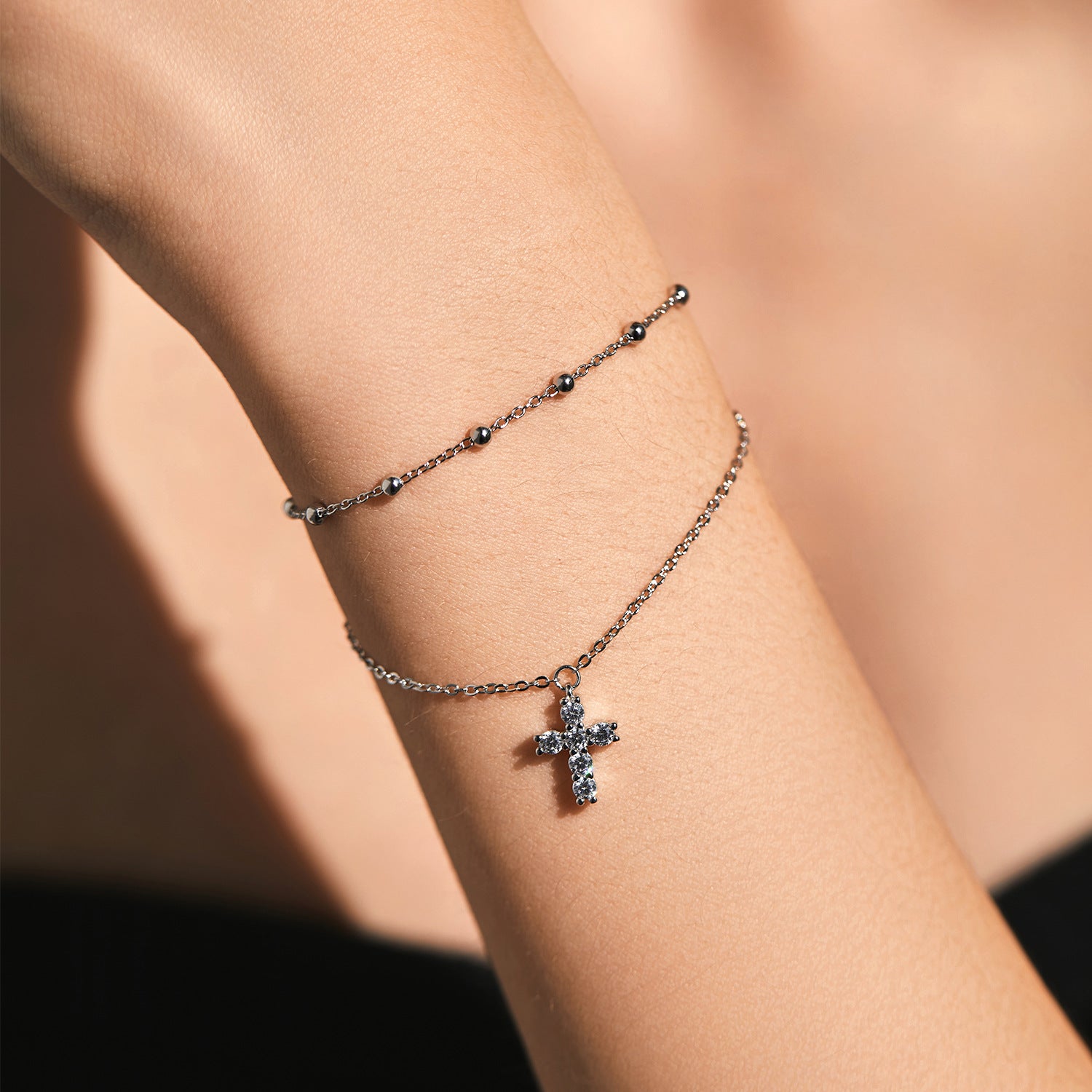 Women's Double-layer Cross Headless Bracelet