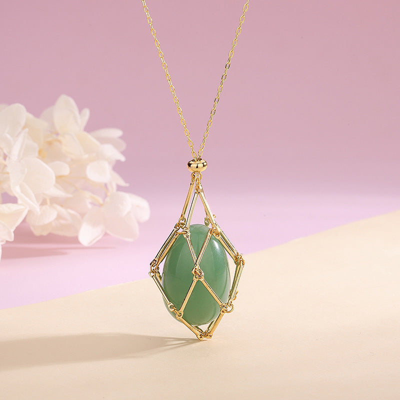 Colgante de cristal de nueva energía natural de primavera, diseño de nicho Ins, collar de la paz para el Día de San Valentín