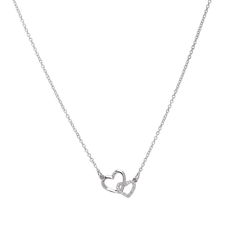 Ring Schnalle Herz Schlüsselbein Kette Damen Anhänger Halskette