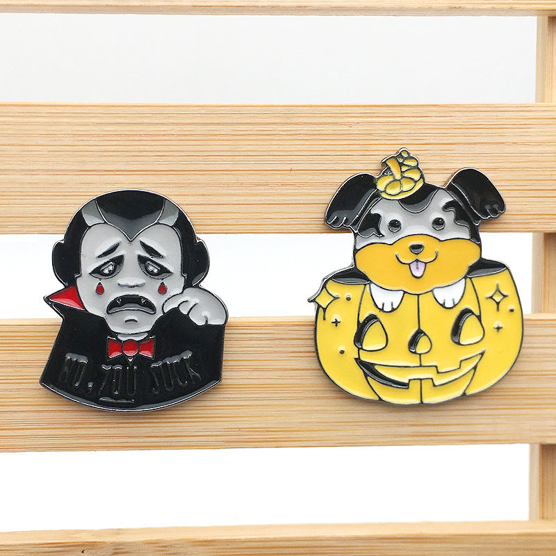Serie de Broches de Halloween Perro Calabaza Drácula Pin Adorno