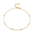 Silver Bracelet Square White Zirconium Bracelet Extension Chain