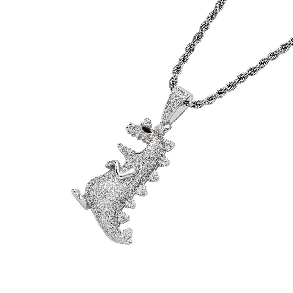 Hip-Hop-Stil Dinosaurier-Anhänger Halskette Deko-Accessoires für Feiertags-Party-Geschenk