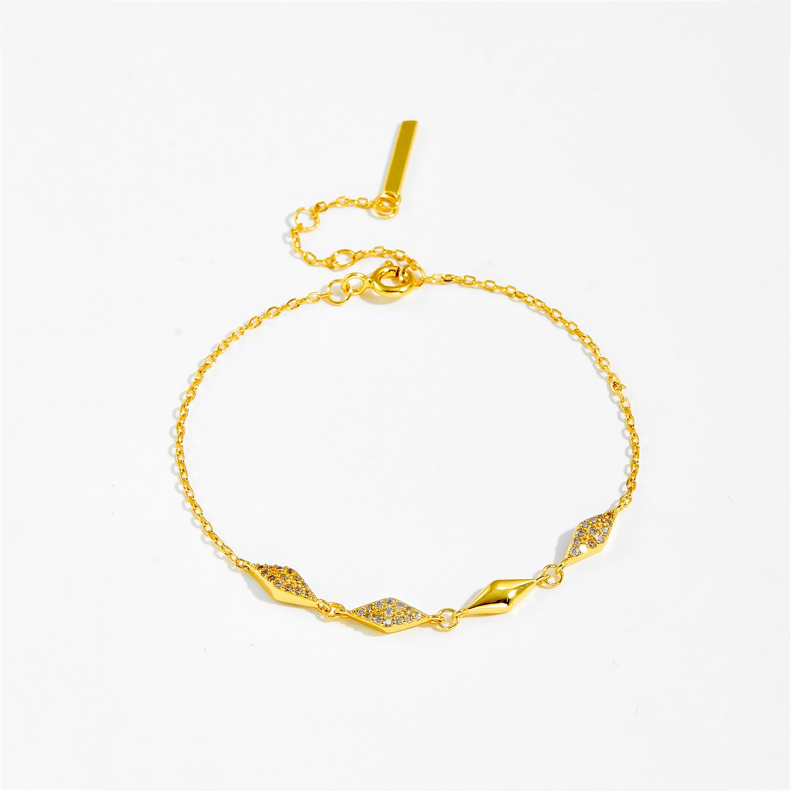 Rhombus S925 Silver Simple Sweet Cool Bracelet