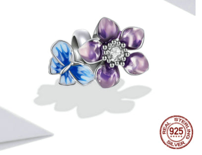 Pulsera de plata de ley S925 con cuentas, chapada en oro blanco, cuentas de colores