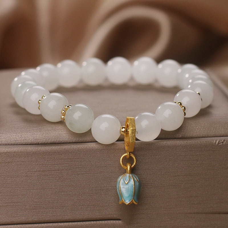 Tianshan Jade Armband Damen Retro Chalcedon Maiglöckchen