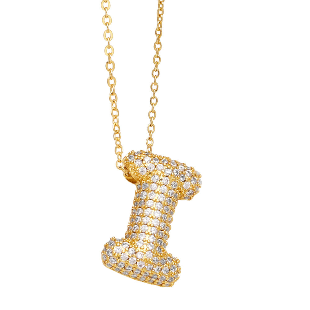 Collar con 26 letras inglesas para mujer con circonitas incrustadas