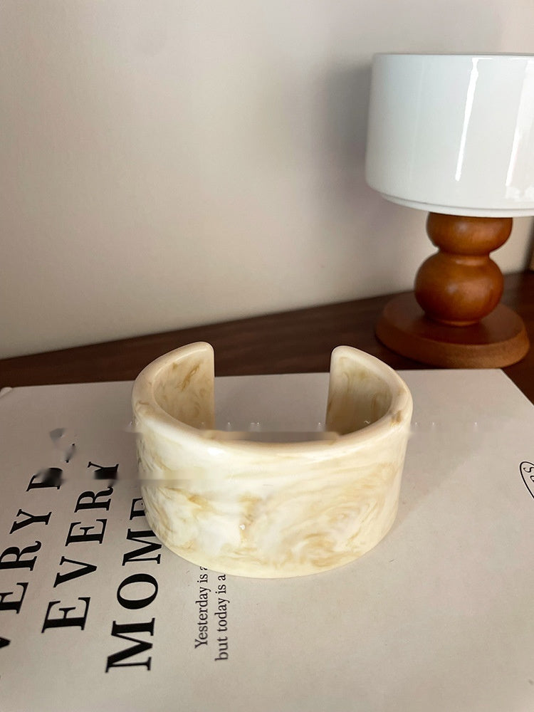 Irregular Wide-brimmed Acrylic Acetate Bracelet For Women