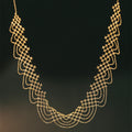 18K Gold Tassel Rainbow Lace Woven Style Wooden Ear Wide Necklace