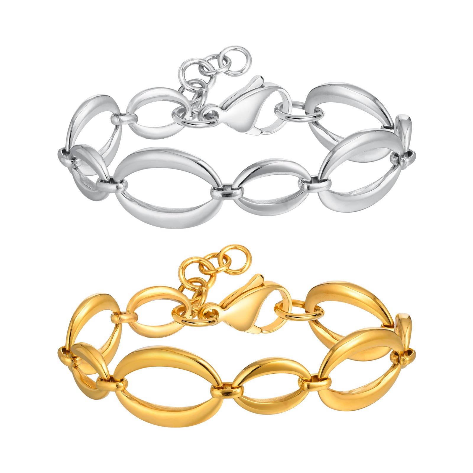 Large Chain Simple Geometric Bracelet
