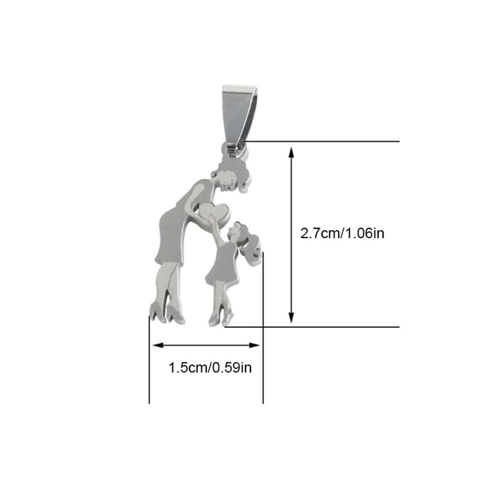 Stainless Steel Mother And Children Necklace Love Mom Son Daughter Pendant Necklace Family Gifts