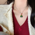 Collar colgante de árbol de Navidad para mujer