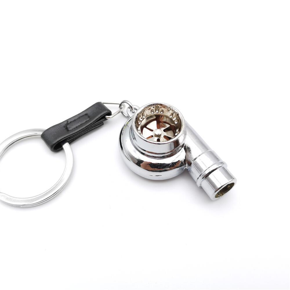 Llaveros de metal de aleación con simulación de silbato de turbo de coche