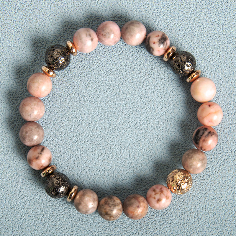 Mode Neues Hämatit-Spacer Naturstein-Pulver Zebra Perlen Armband