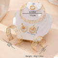 Geometrische Schlaufenkragen-Ohrringe Ring Armband Damen Schmuck Modeschmuck Set