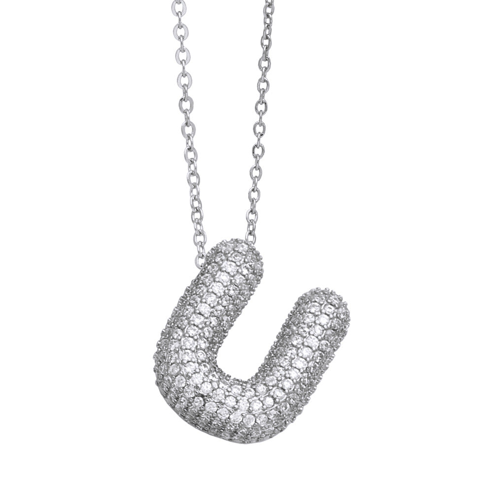 Collar con 26 letras inglesas para mujer con circonitas incrustadas
