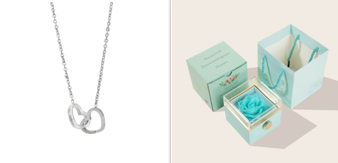 Stainless Steel Vacuum Plating Rose Gold Heart Necklace