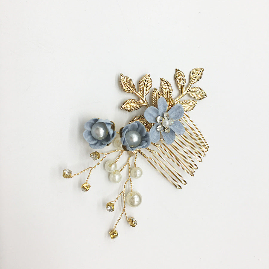 Blue White Purple Color Flower Hair Comb