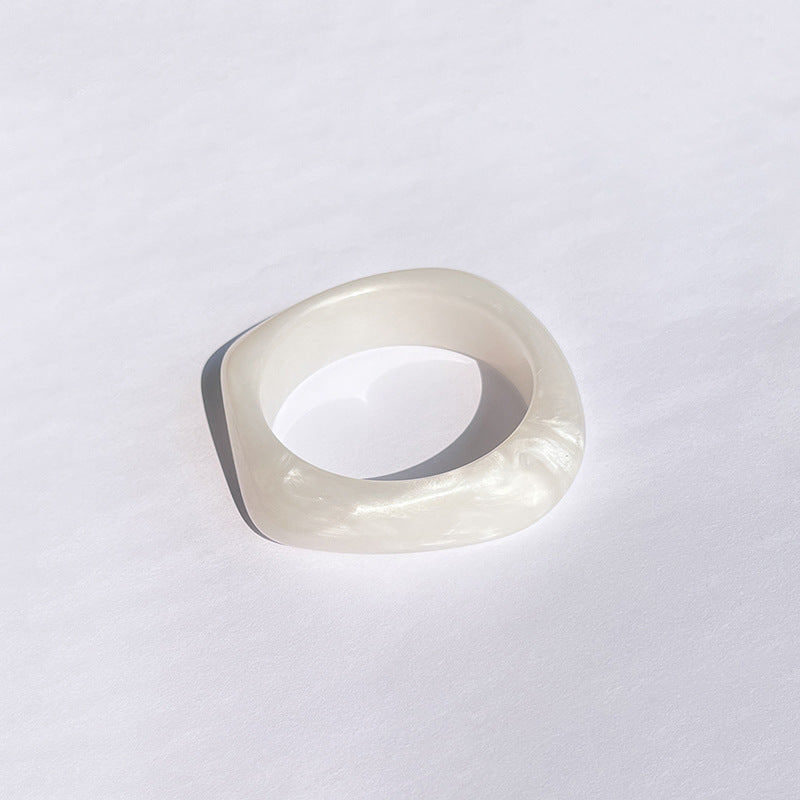 Exaggerated Acrylic Bracelet With Marbling