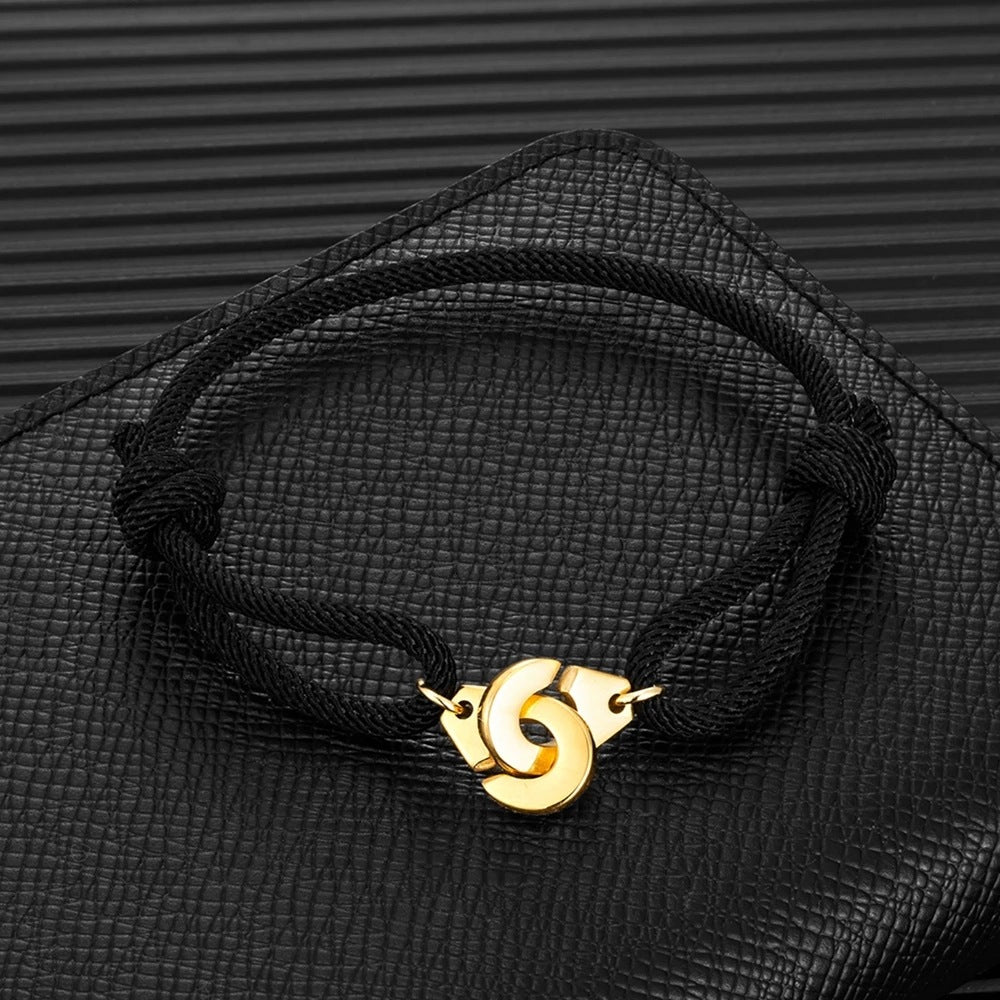 Handschellen-Edelstahlarmband, verstellbares Seilarmband